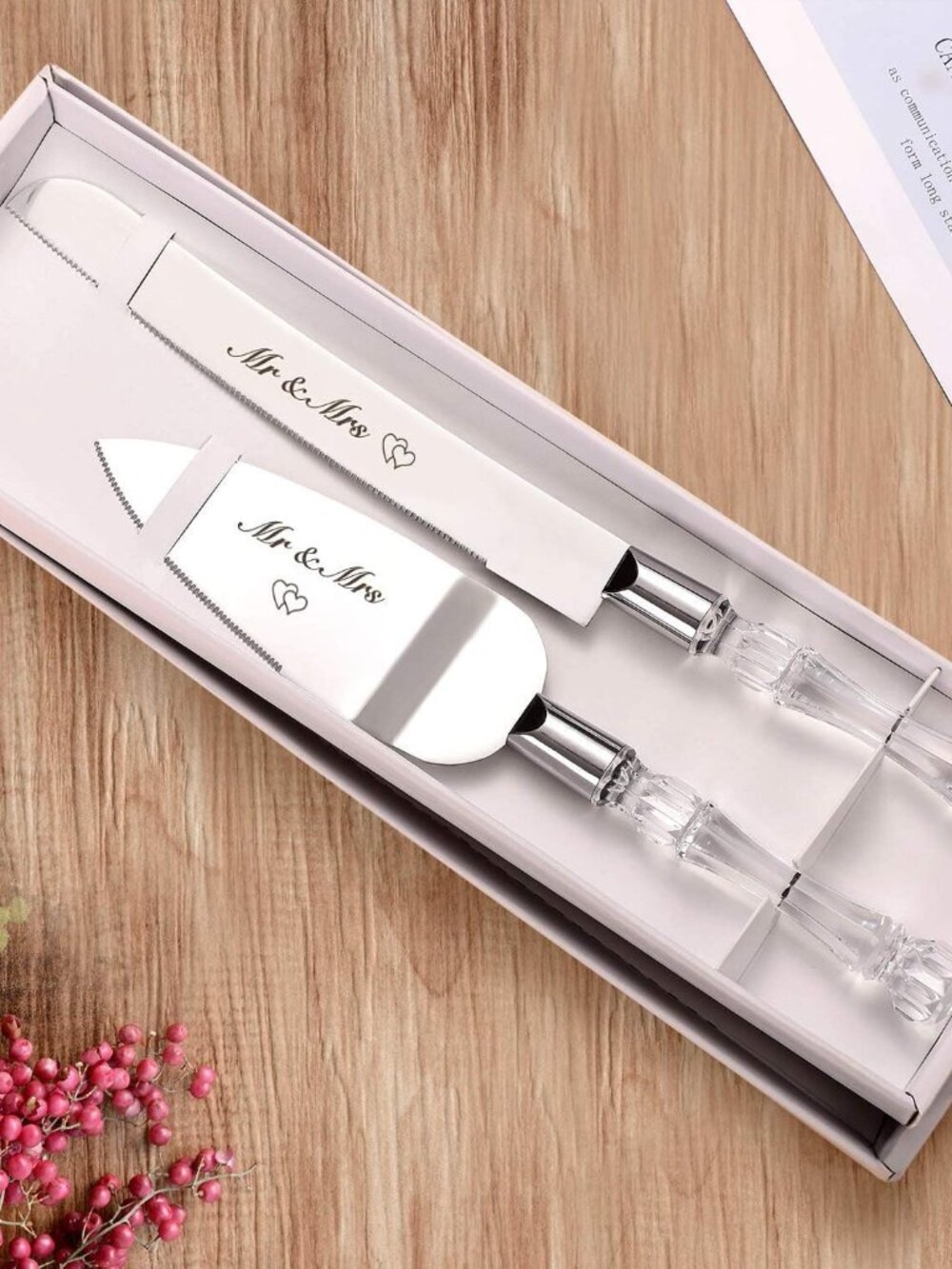 BRIDAL Mr and Mrs Wedding Cake Knife and Server Set, Bridal Shower Gifts